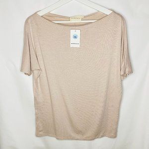 Off The Shoulder Draped Top- Tan